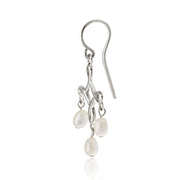 Sterling Silver White Freshwater Cultured Pearl Chandelier Earrings