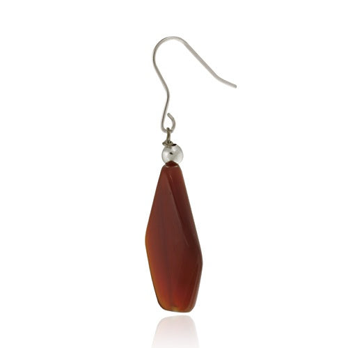 Sterling Silver Carnelian Geometric Dangle Earrings-2