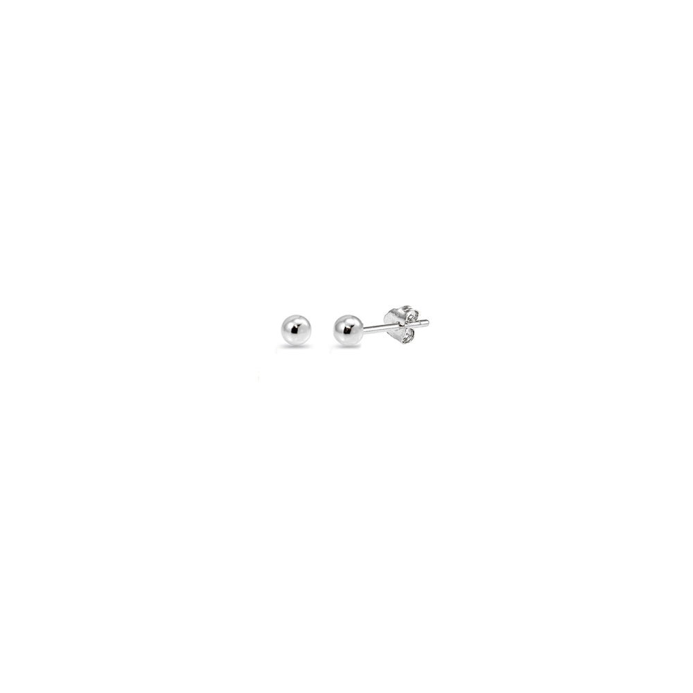 Sterling Silver 4mm Polished Ball Bead Stud Earrings