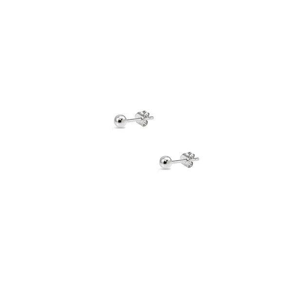 Sterling Silver 4mm Polished Ball Bead Stud Earrings