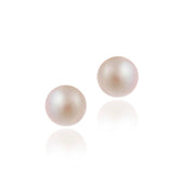 Sterling Silver Freshwater Cultured 7-7.5mm Pink Pearl Stud Earrings