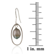 Sterling Silver Freshwater Cultured Grey Pearl Dangle Earrings