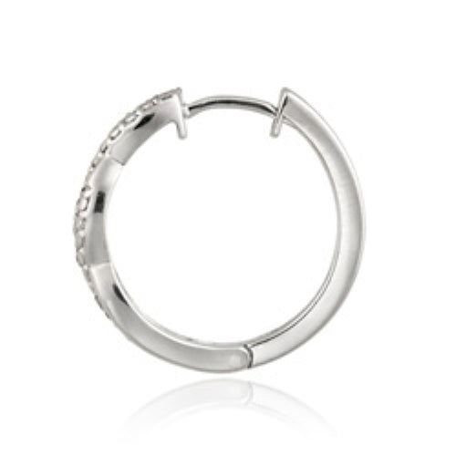 Sterling Silver 1/4 ct. tdw Black Diamond Twisted Hoop Earrings-3