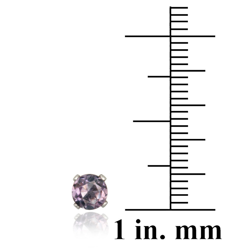 Sterling Silver 4/5ct Amethyst Stud Earrings, 5mm-4