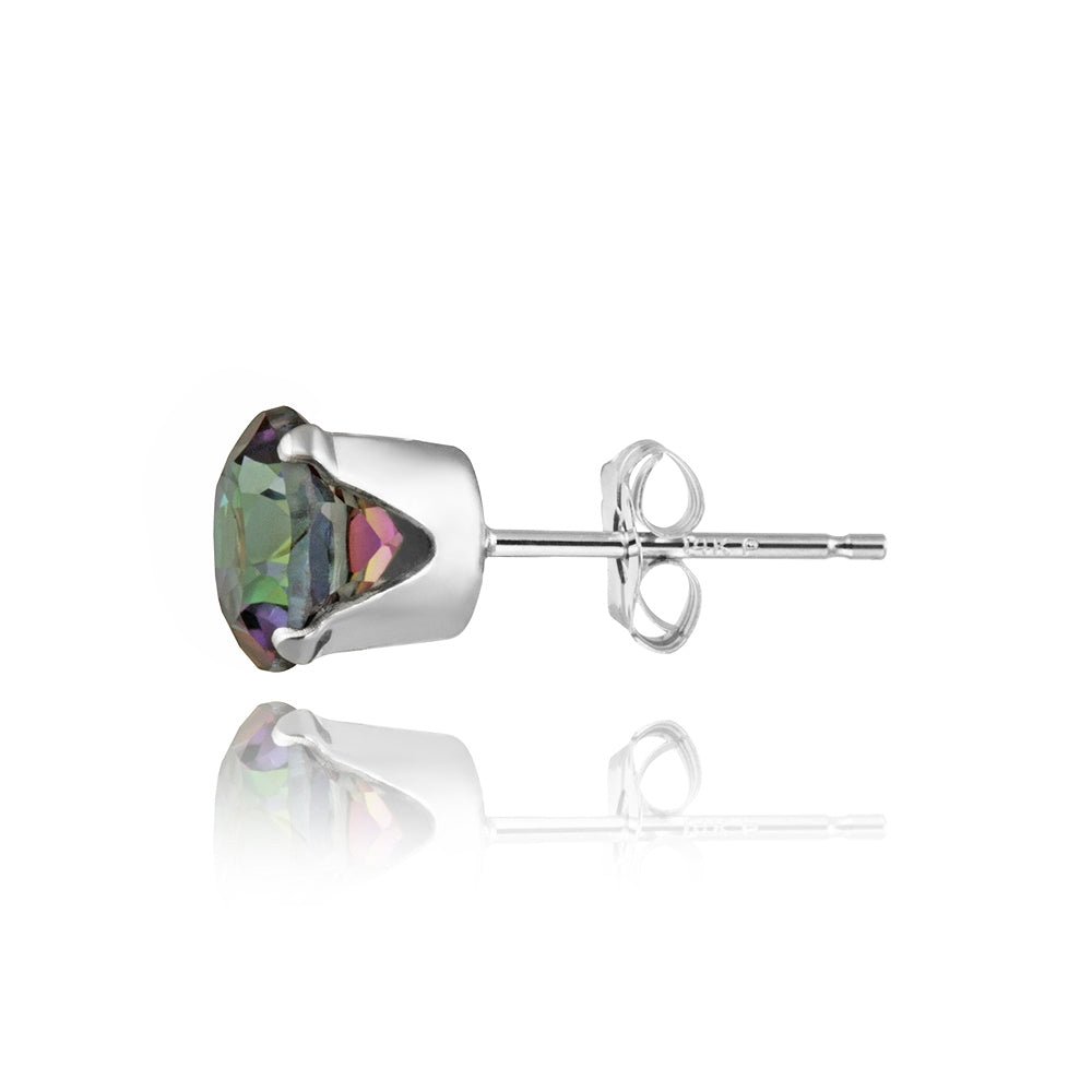 Sterling Silver  Green Mystic Topaz Stud Earring-2
