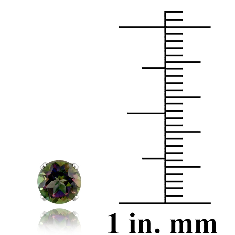 Sterling Silver  Green Mystic Topaz Stud Earring-3