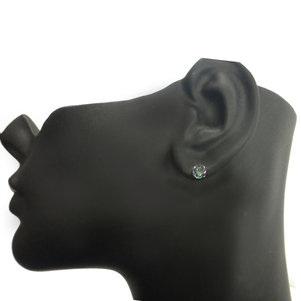 Sterling Silver  Green Mystic Topaz Stud Earring-4