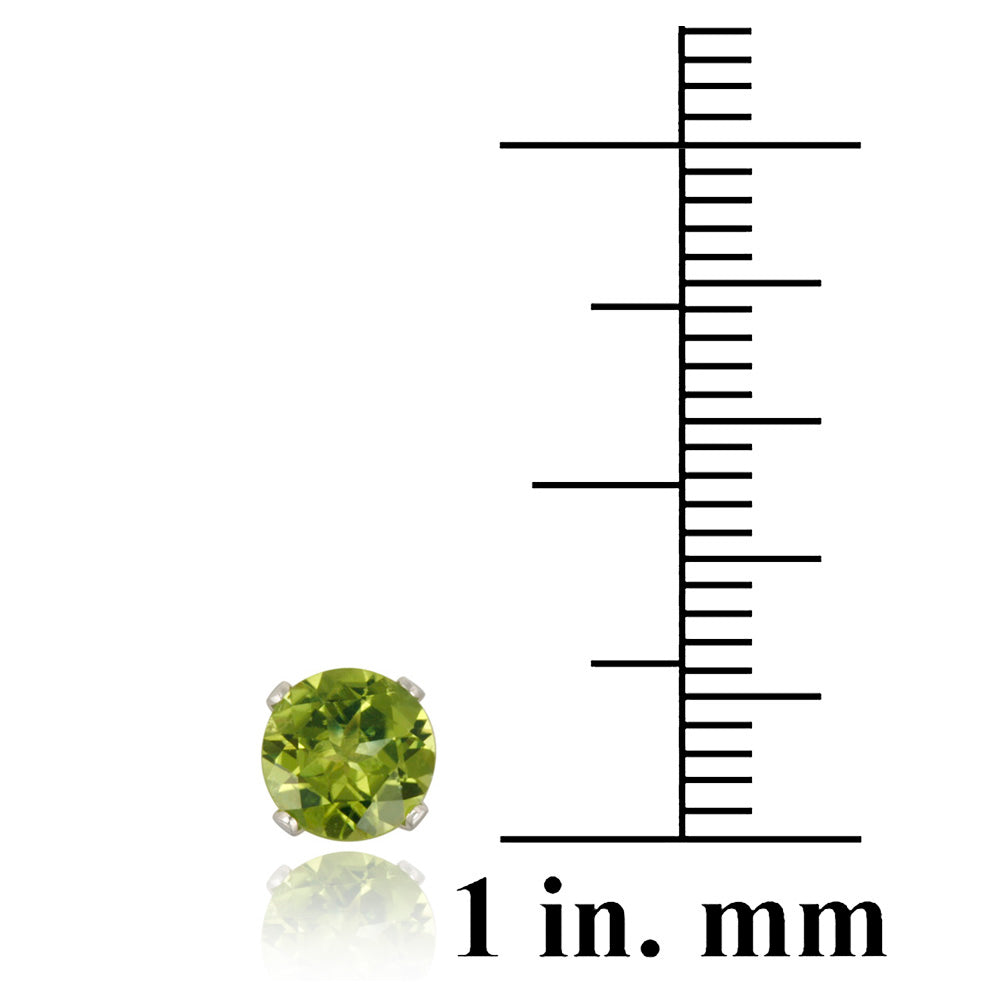 Sterling Silver 1.8ct Peridot Stud Earrings, 6mm-5