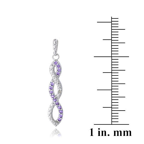 Sterling Silver 1/2 ct Amethyst & Diamond Accent Triple Infinity Dangle Earrings-3