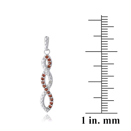 Sterling Silver 4/5ct Garnet & Diamond Accent Triple Infinity Dangle Earrings-3