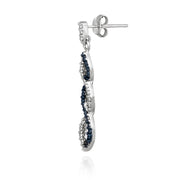 Sterling Silver Blue Diamond Accent Infinity Dangle Earrings