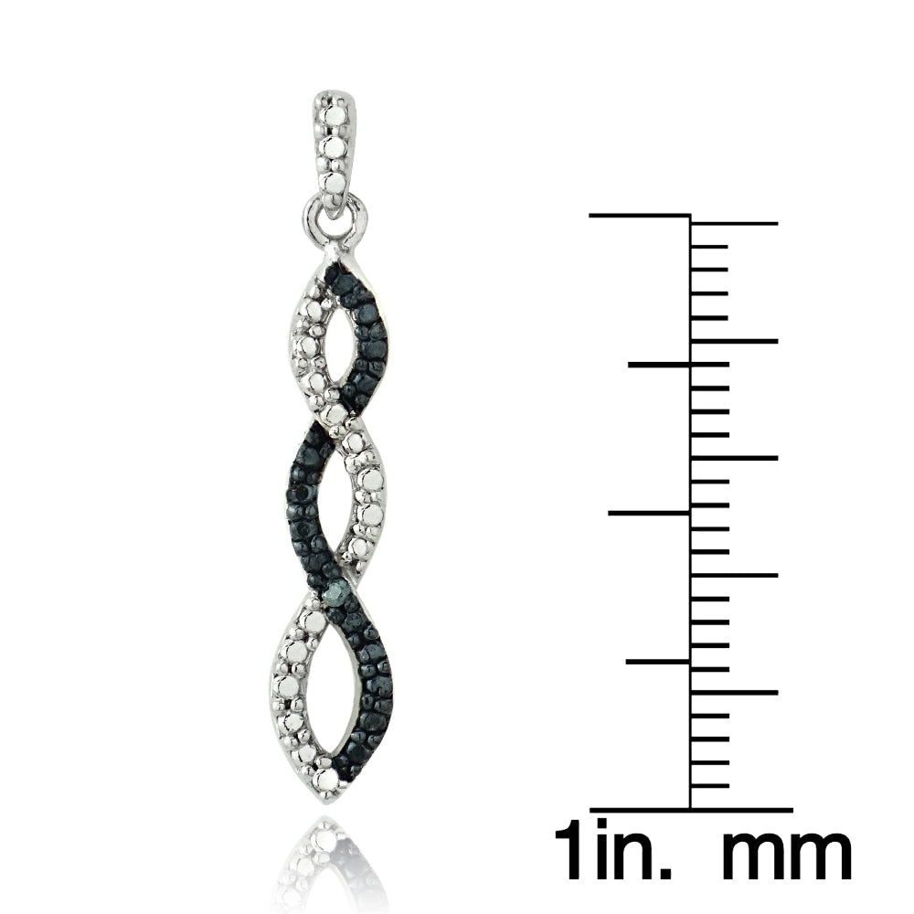 Sterling Silver Blue Diamond Accent Infinity Dangle Earrings-3