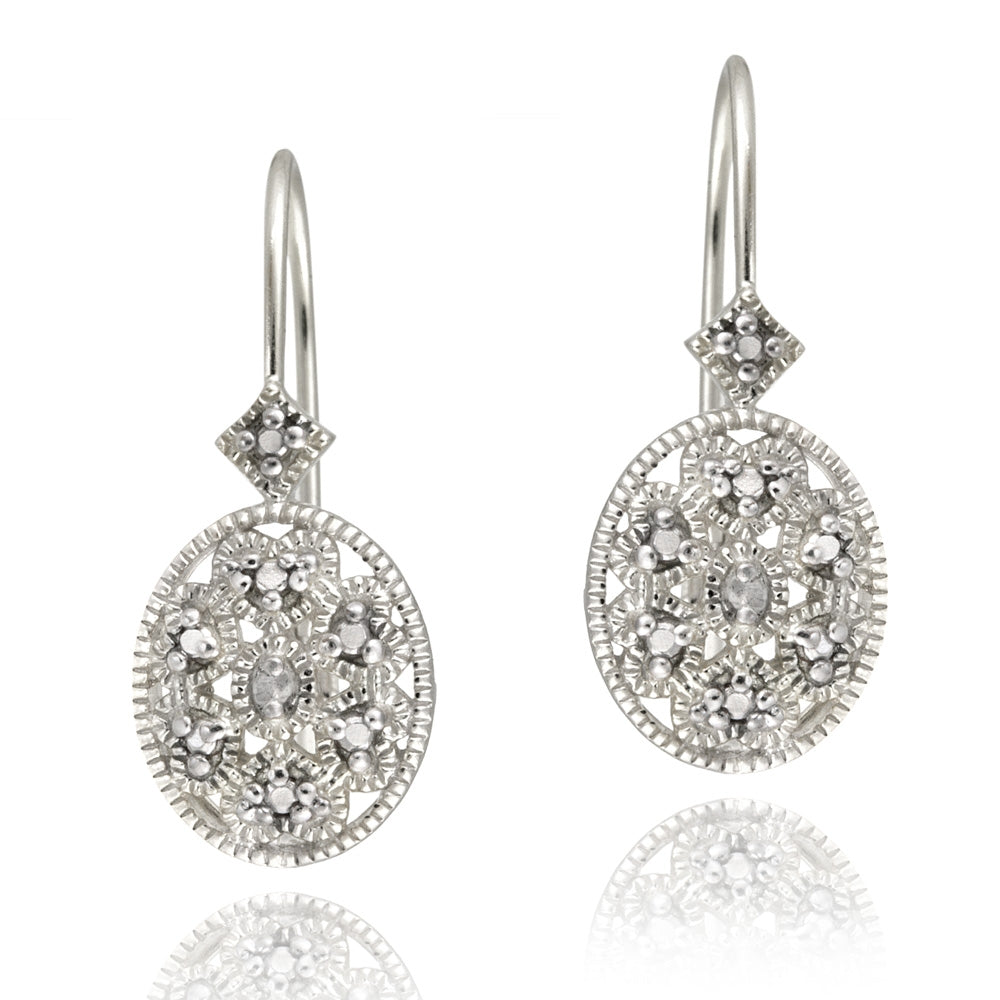 925 Sterling Silver Blue Diamond Accent Love Knot Earrings – Studs 14.75mm - View #4