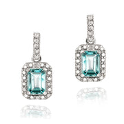 Sterling Silver 2.5ct Blue Topaz & Diamond Accent Dangle Earrings