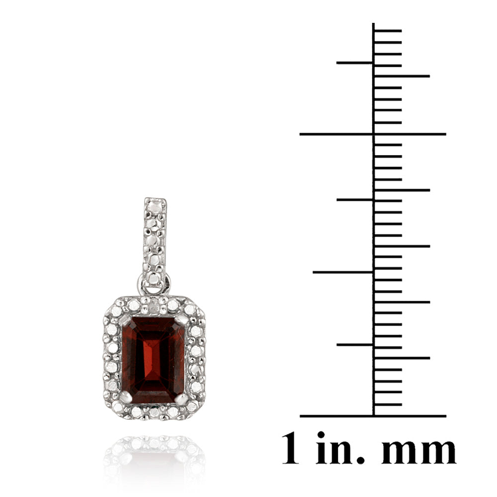 Sterling Silver 2.4ct Garnet & Diamond Accent Dangle Earrings-2