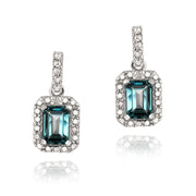Sterling Silver 2.5ct London Blue Topaz & Diamond Accent Dangle Earrings