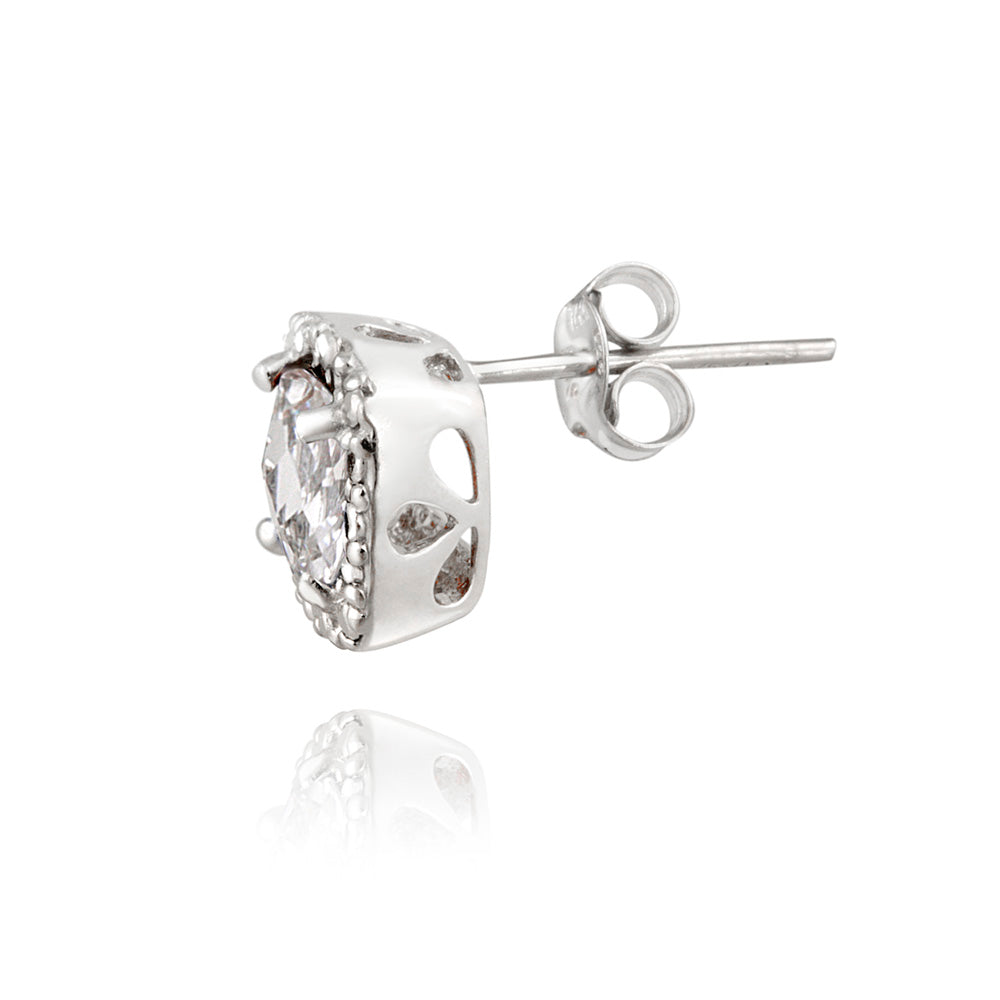 Sterling Silver 2.6ct Cushion-cut White Topaz Stud Earrings-2