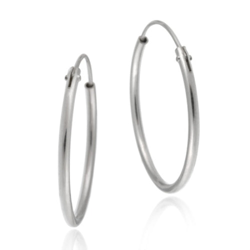 Sterling Silver Classic Hoop Earrings-3