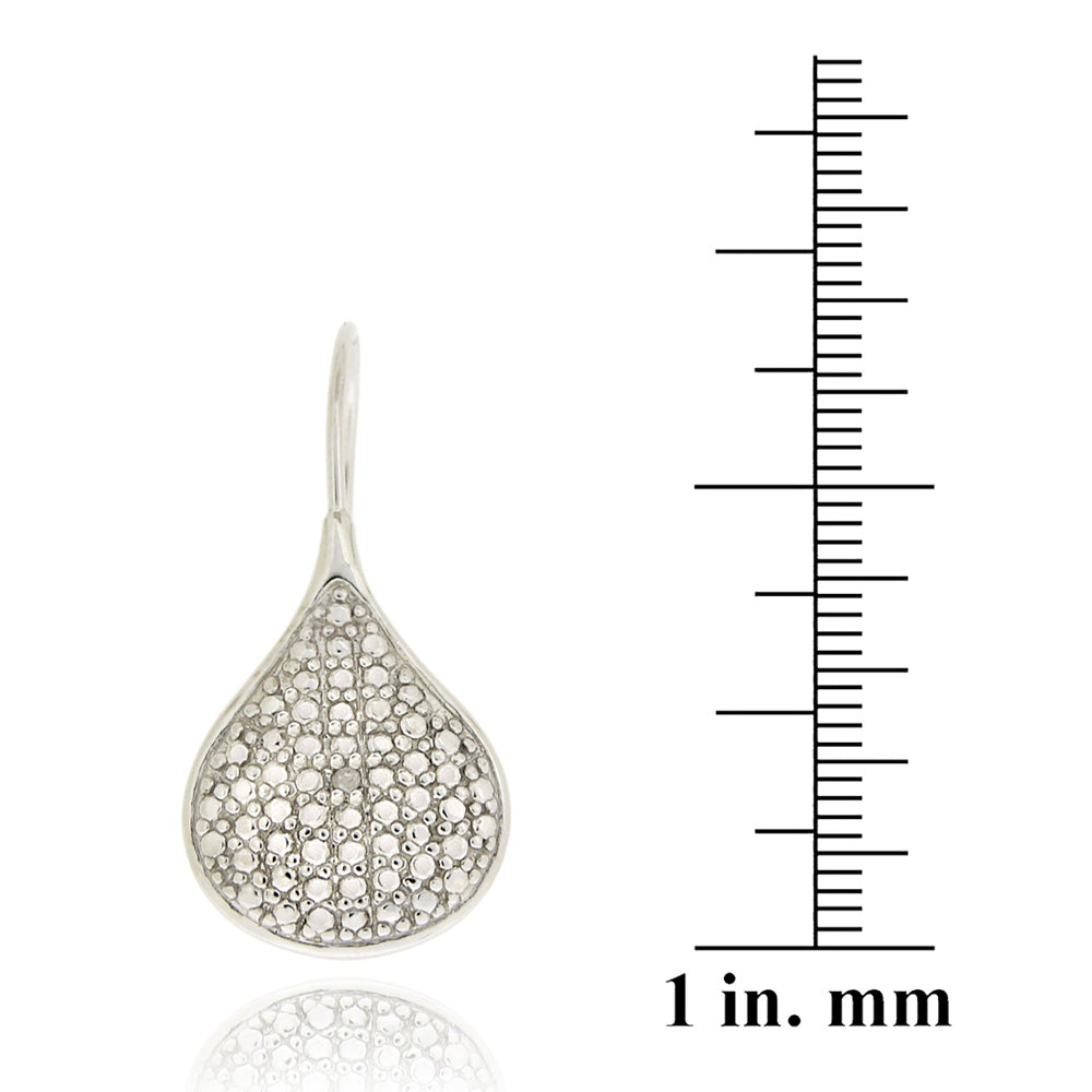 Sterling Silver Diamond Accent Teardrop Drop Earrings-3