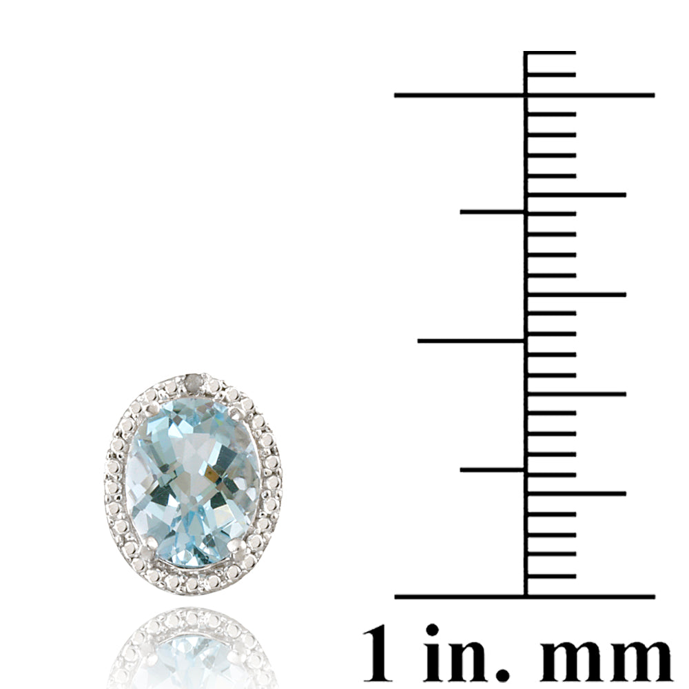 Sterling Silver 4.4ct Blue Topaz & Diamond Accent Oval Earrings-3