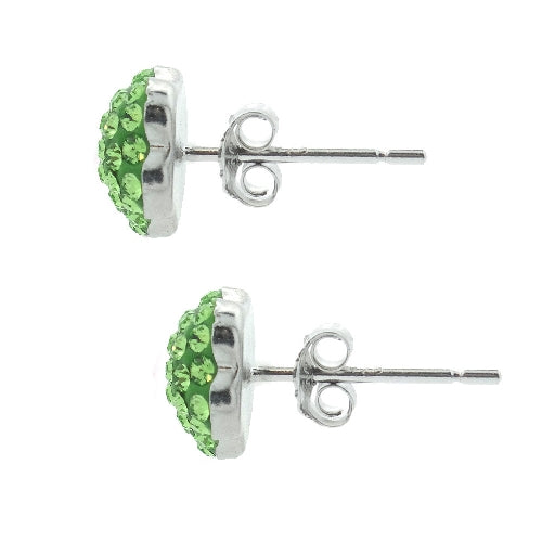 Sterling Silver Peridot Fireball Star Stud Earrings-2