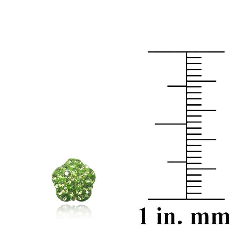 Sterling Silver Peridot Fireball Star Stud Earrings-3
