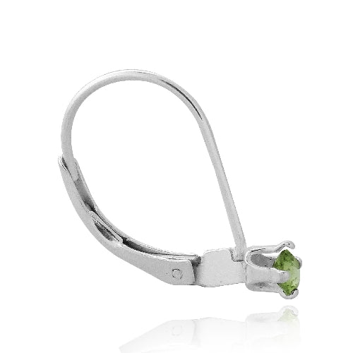 Sterling Silver 1/2ct Peridot Leverback Earrings, 4mm-2