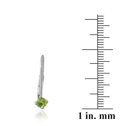 Sterling Silver 1/2ct Peridot Leverback Earrings, 4mm-3