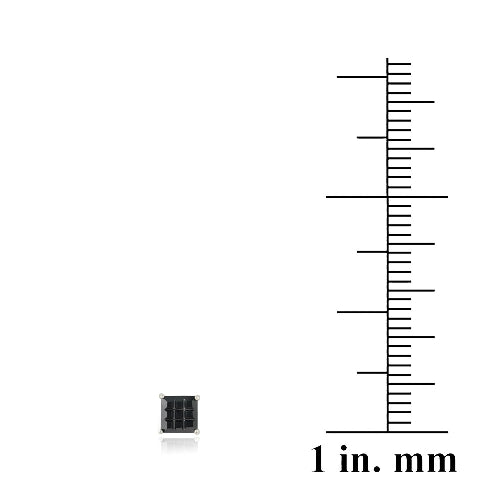 Sterling Silver Black CZ Checkerboard 5mm Stud Earrings-3