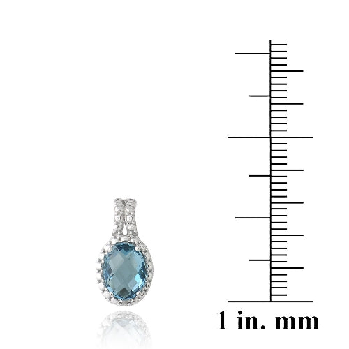 Sterling Silver 3ct London Blue Topaz & Diamond Accent Oval Drop Earrings-3