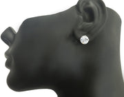 Sterling Silver Clear Swarovski Elements Stud Earrings, 8mm