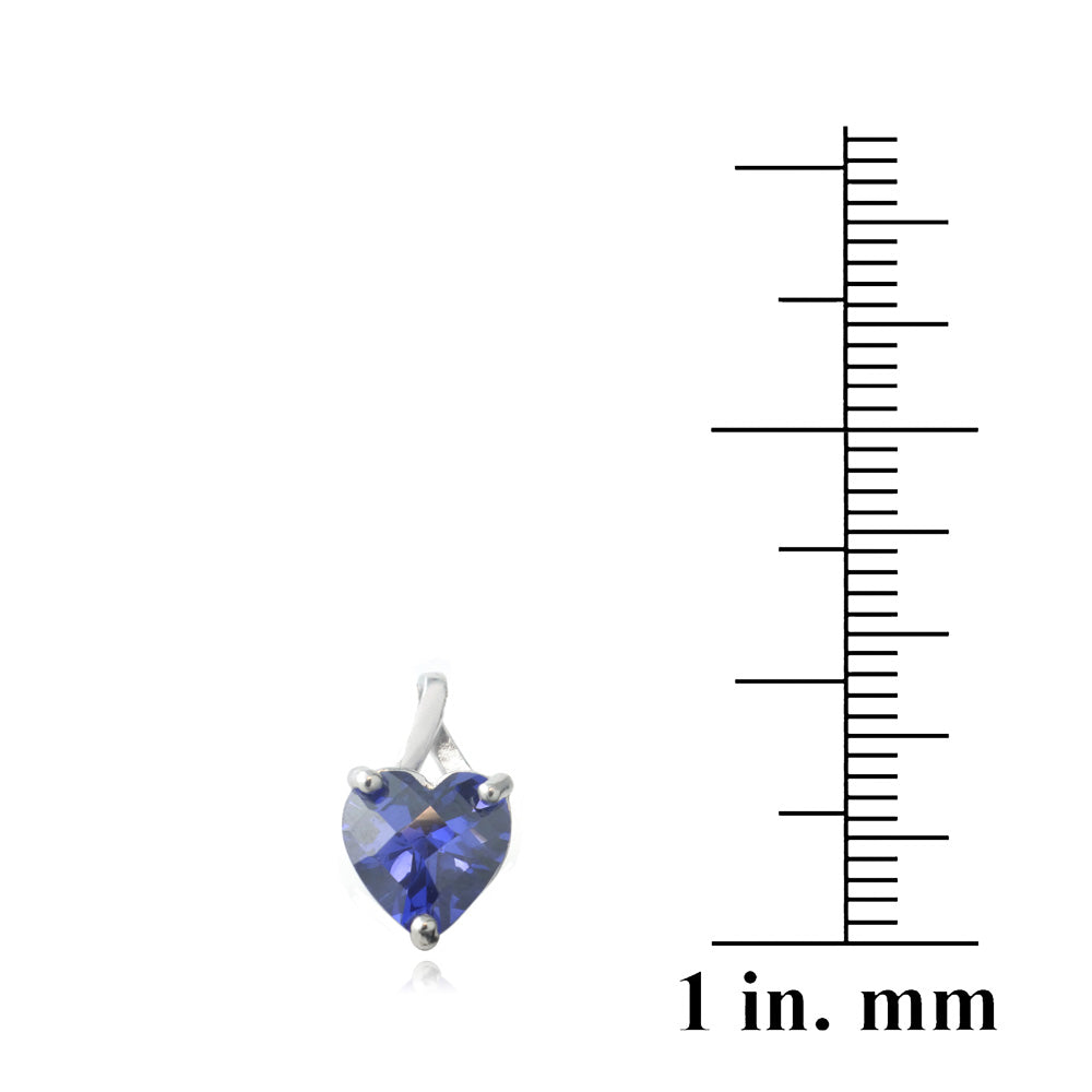 Sterling Silver 3.5ct Tanzanite CZ Briolette-Cut Heart Drop Earrings-3