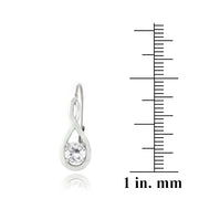Sterling Silver 1ct White Topaz Infinity Leverback Earrings
