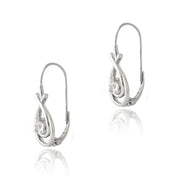 Sterling Silver 3/4ct White Topaz Double Teardrop Leverback Earrings