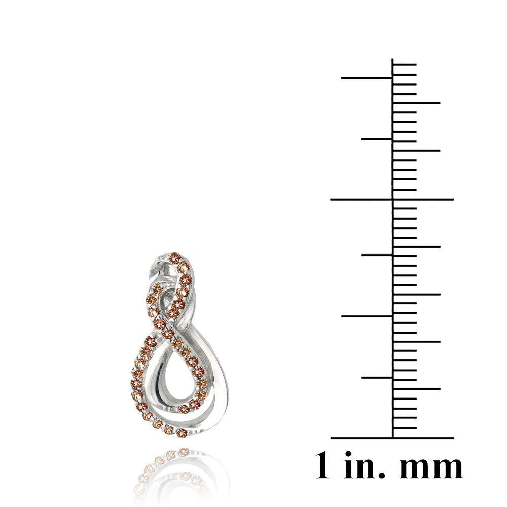 Sterling Silver Garnet Intertwined Infinity Drop Earrings-3