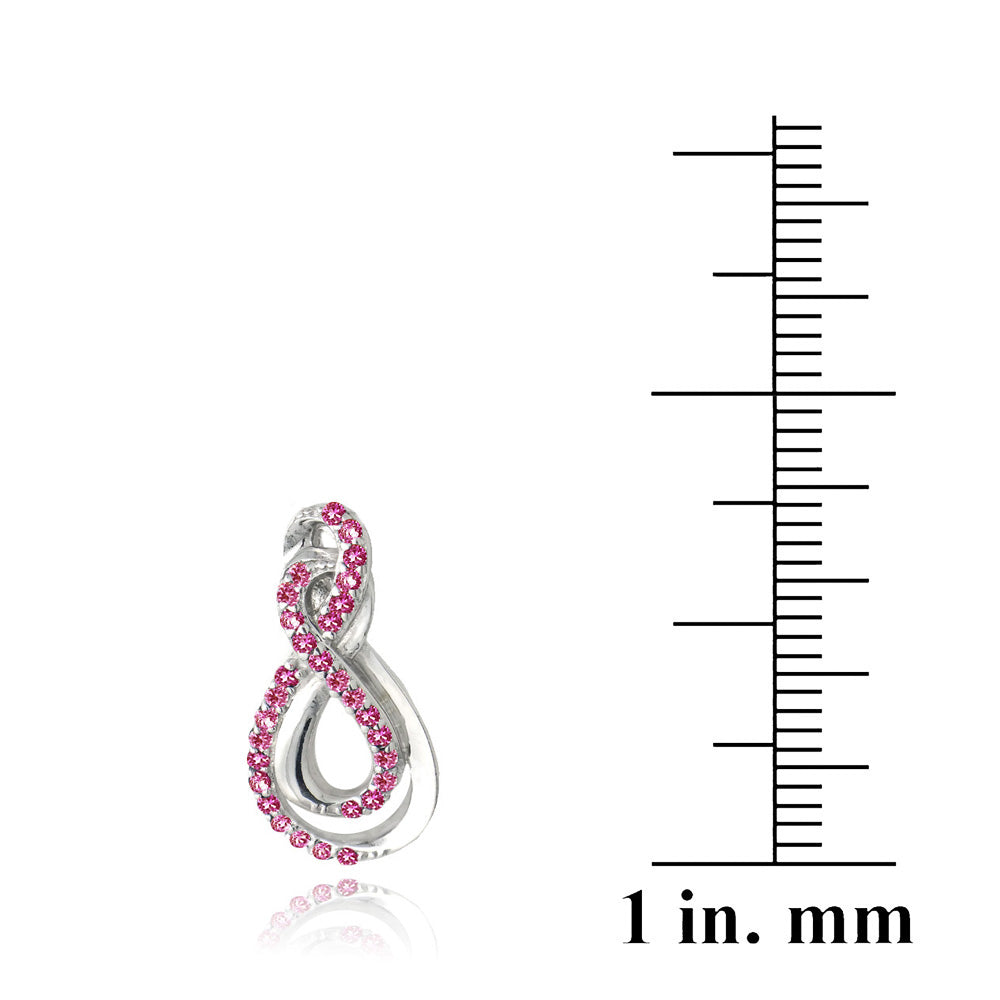 Sterling Silver Created Ruby Intertwined Infinity Earrings-3