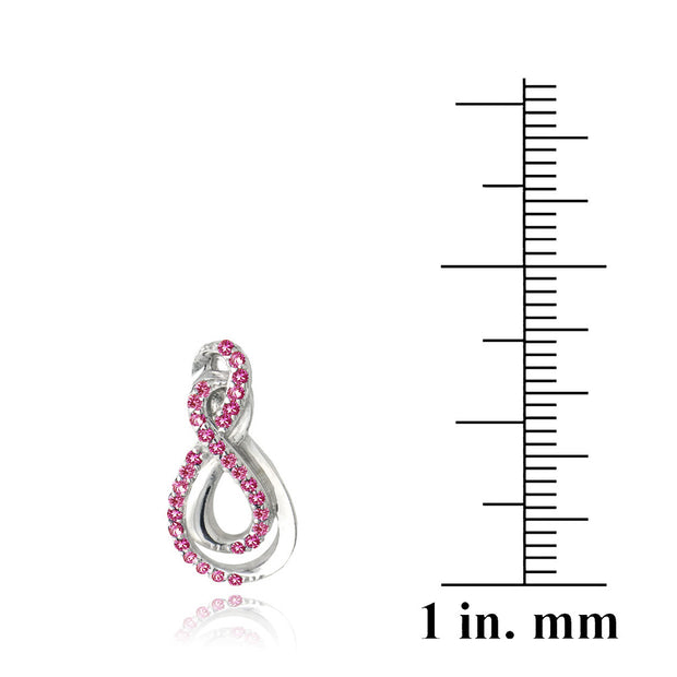 Sterling Silver Created Ruby Intertwined Infinity Earrings
