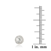 Sterling Silver 1.25ct White Topaz Round Stud Earrings