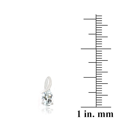 Sterling Silver 1.75ct White Topaz Teardrop Curve Stud Earrings
