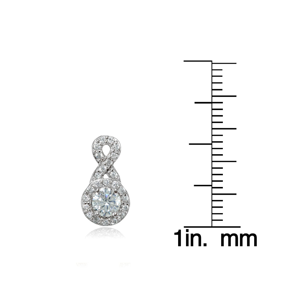 Sterling Silver Cubic Zirconia Infinity Stud Earrings-3