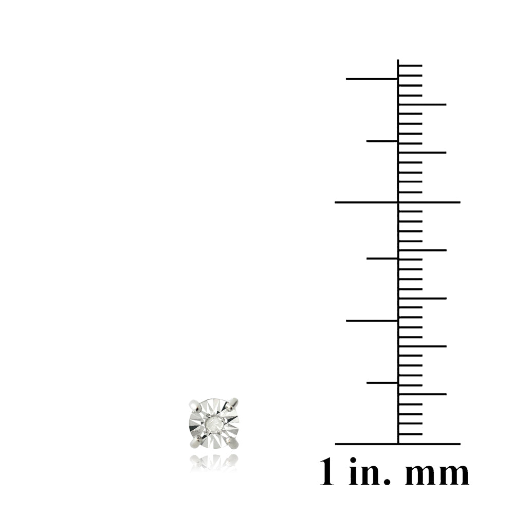 Sterling Silver Diamond Accent Illusion-Set Stud Earrings-3