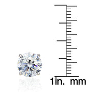 Sterling Silver Round 8mm Solitaire Stud Earrings created with Swarovski Zirconia