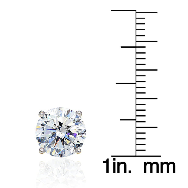 Sterling Silver Round 8mm Solitaire Stud Earrings created with Swarovski Zirconia