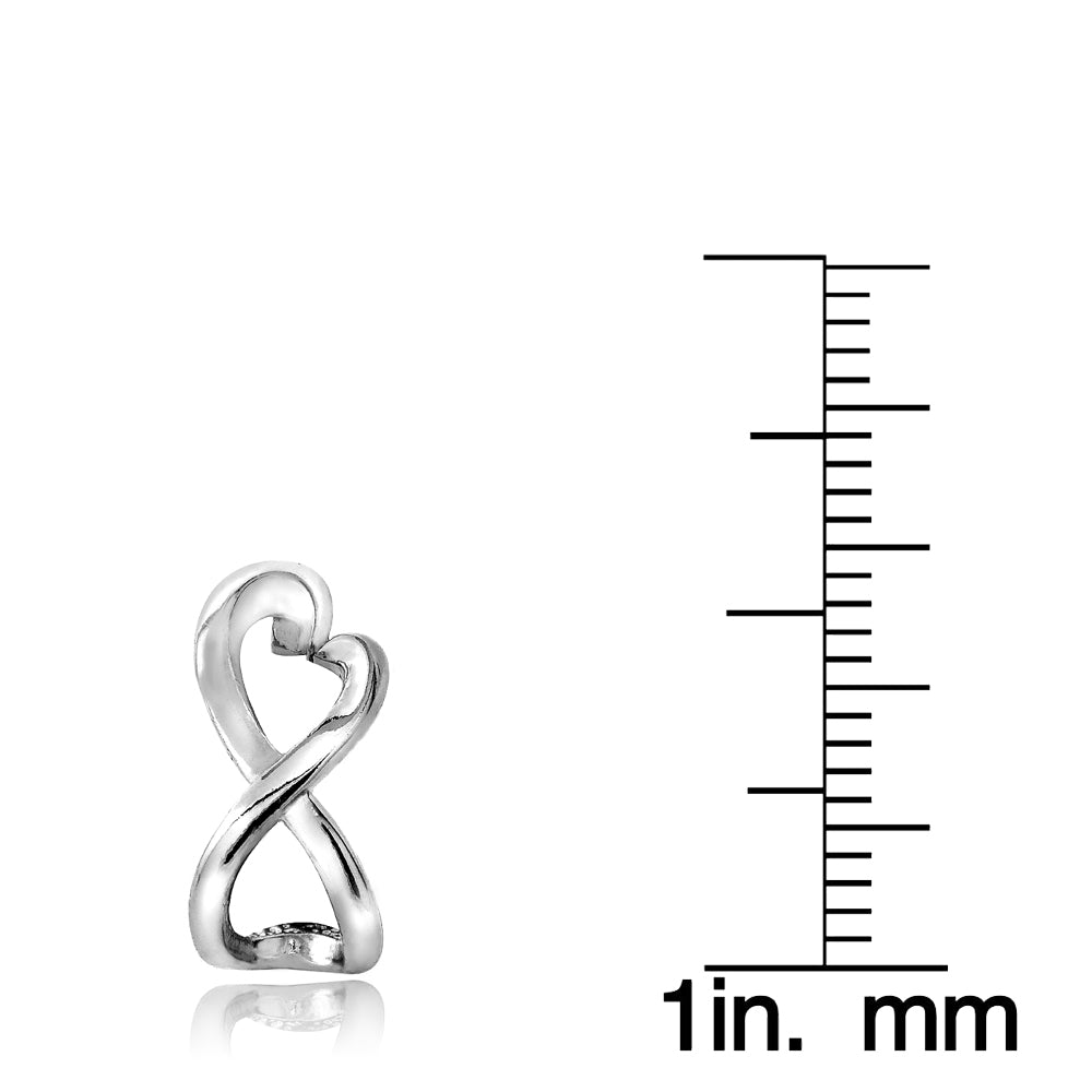 Sterling Silver Infinity Heart Half Hoop Earrings-3