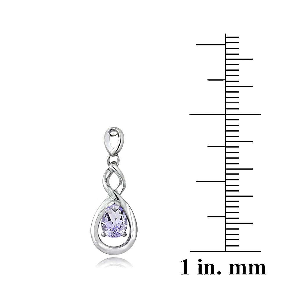 Sterling Silver Amethyst Triple Infinity Twist Dangle Earrings-3