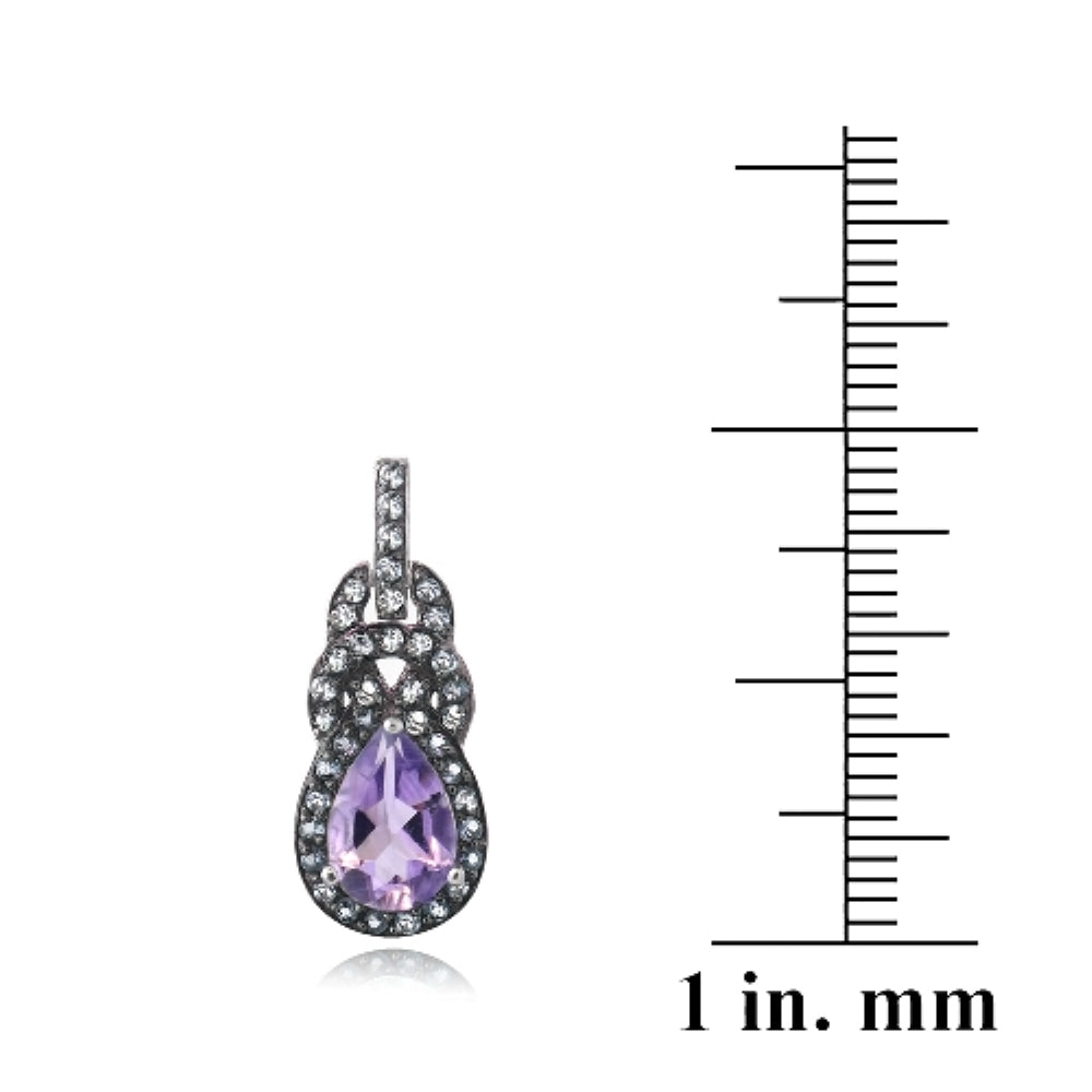 Sterling Silver Amethyst & Blue Topaz Twist Teardrop Dangle Earrings-4