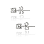 Sterling Silver 1/4 ct Diamond Stud Earrings
