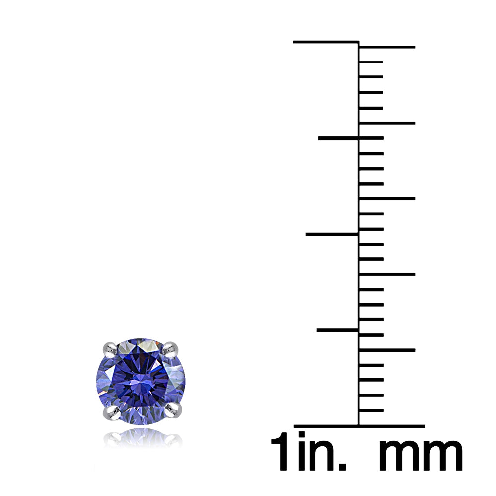 Sterling Silver Violet Stud Earrings  Made with Swarovski Crystals-3