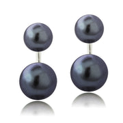Sterling Silver Peacock Freshwater Cultured Pearl Front-Back Earrings