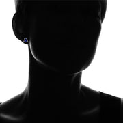Sterling Silver Created Sapphire Trillion-Cut Stud Earrings